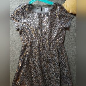 GAP Kids Gray Sequin-Accent Dress